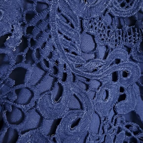 K. Jordan 1X Navy Lace Dress Lined Spaghetti Straps Wedding Guest Cocktail - Picture 8 of 12